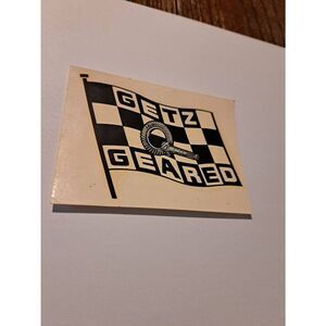 Vintage RARE Original 60s Getz Geared Checkered Flag Water Slide Decal Race